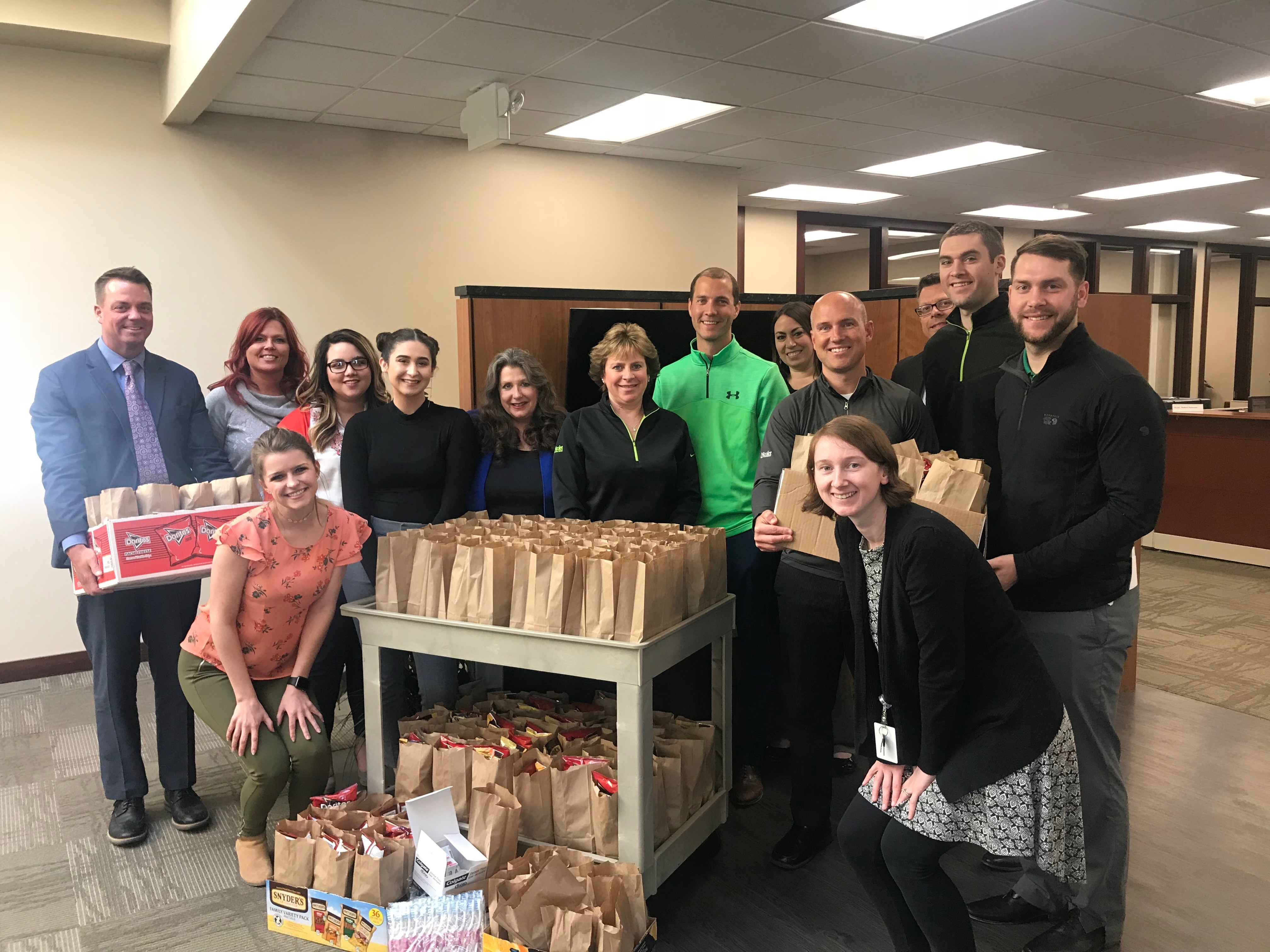 group with food donation